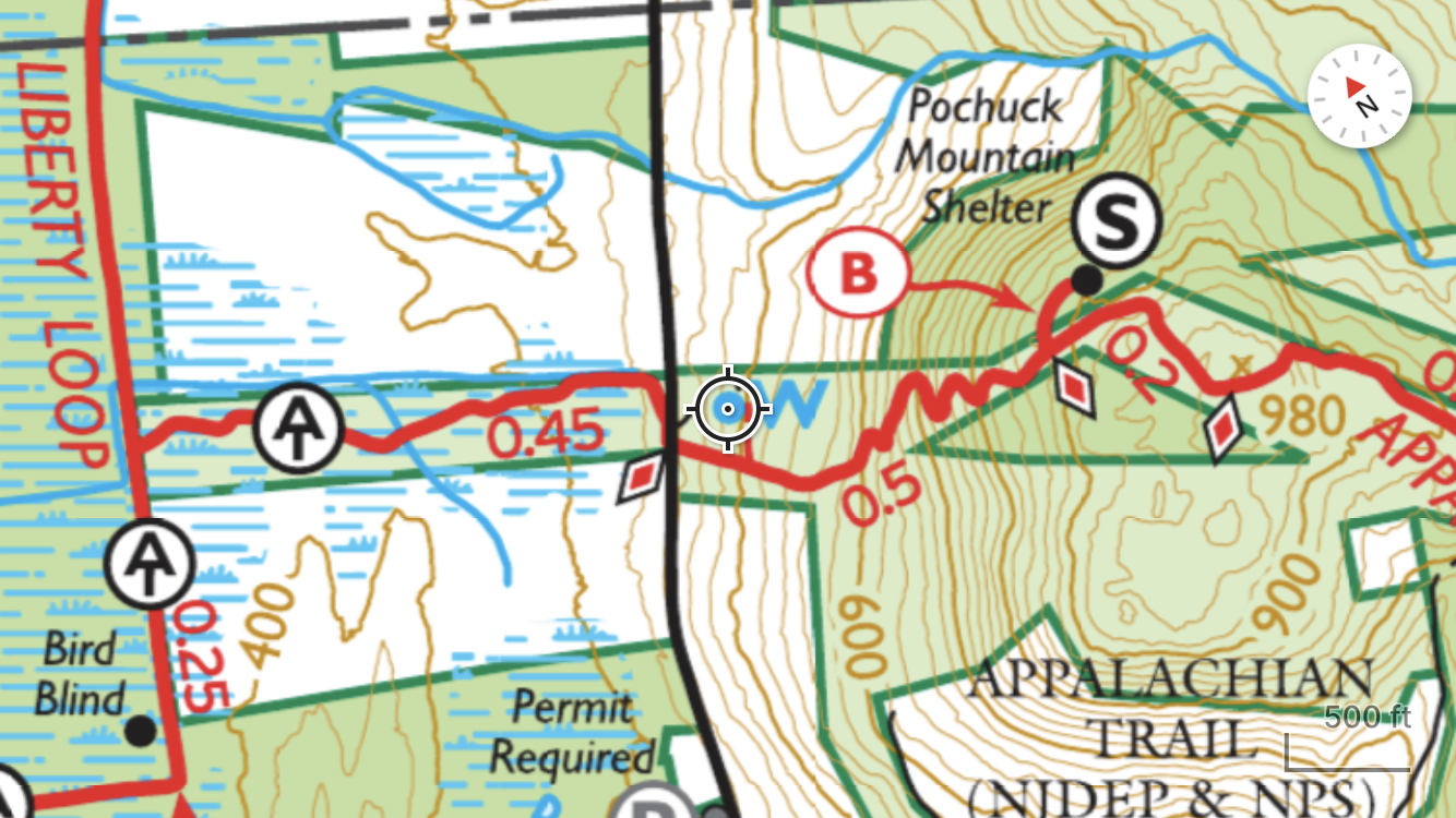 Map centered on water source at Pochuck Mountain.