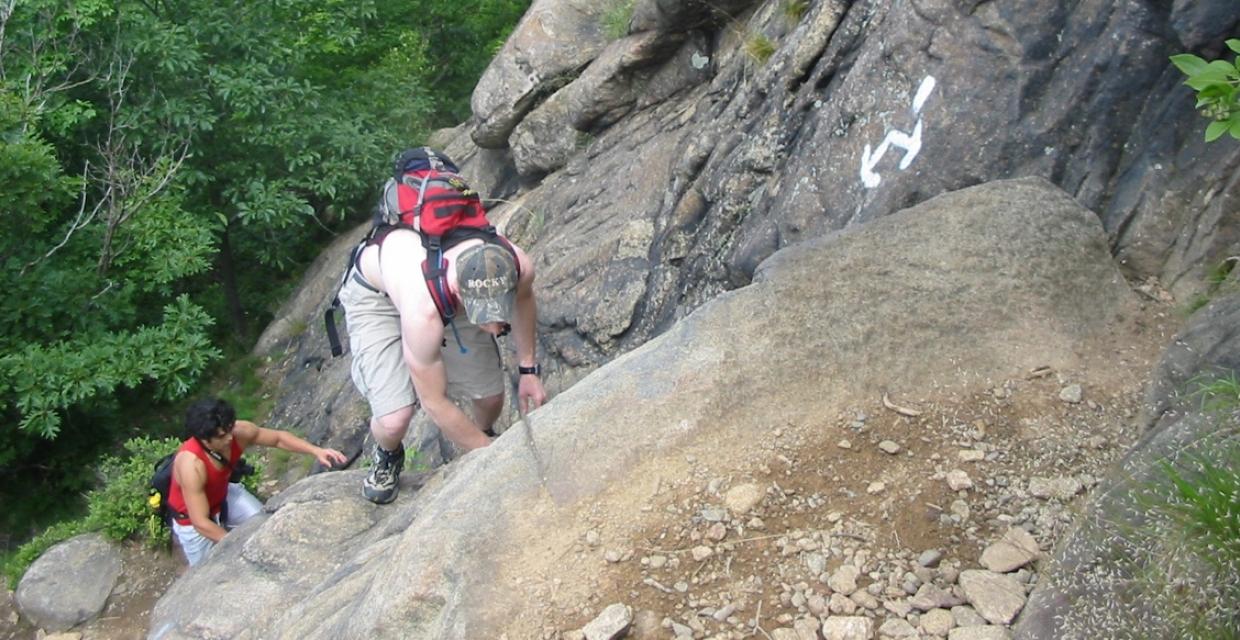 Hikers ascending steep section of Breakneck Ridge Trail - Photo: Daniel Chazin